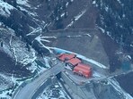 Aerial view of the area around the Z-Morh tunnel in Sonamarg, set to be inaugurated by PM Modi on Monday. (X-@OmarAbdullah) Aerial view of the area around the Z-Morh tunnel in Sonamarg, set to be inaugurated by PM Modi on Monday. (X-@OmarAbdullah)