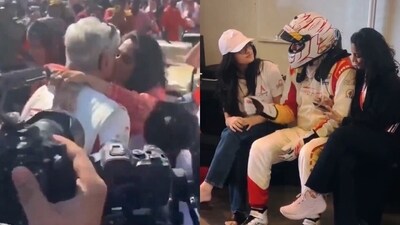Ajith Kumar kissed wife Shalini after scoring 2 wins at the 24H Dubai 2025. Ajith Kumar kissed wife Shalini after scoring 2 wins at the 24H Dubai 2025.