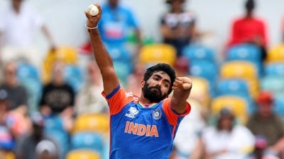 India's Jasprit Bumrah in action bowling (REUTERS)