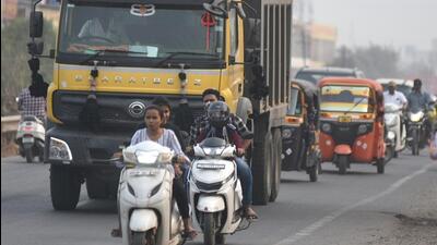 Most fatalities involve two-wheeler riders being run over by heavy trucks or dumpers as per data collated from the highway police and civil society groups. (MAHENDRA KOLHE) Most fatalities involve two-wheeler riders being run over by heavy trucks or dumpers as per data collated from the highway police and civil society groups. (MAHENDRA KOLHE)