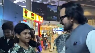The video of Saif Ali Khan with the fan has emerged on social media.