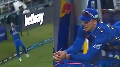 SA20: Dewald Brevis took a sensational diving catch at the boundary ropes to get the better of Faf du Plessis. (Screengrabs - SA20 X ) SA20: Dewald Brevis took a sensational diving catch at the boundary ropes to get the better of Faf du Plessis. (Screengrabs - SA20 X )