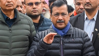 Former Delhi CM and AAP national convener Arvind Kejriwal with party leader Satyendar Jain addresses a press conference, at Shakur Basti area, in New Delhi, Sunday, Jan. 12, 2025. (PTI) Former Delhi CM and AAP national convener Arvind Kejriwal with party leader Satyendar Jain addresses a press conference, at Shakur Basti area, in New Delhi, Sunday, Jan. 12, 2025. (PTI)