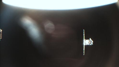 ISRO shared photo the SpaDeX satellites captured of each other holding position at 15 metres. (ISRO)