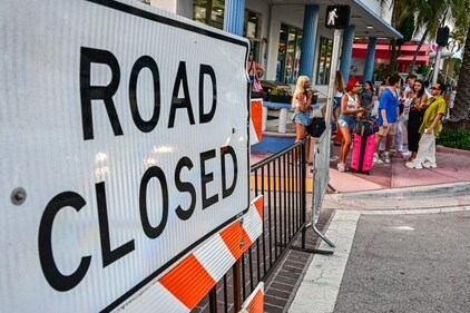 College kids transform Miami Beach's main seaside drag into a huge street party. (AFP) College kids transform Miami Beach's main seaside drag into a huge street party. (AFP)