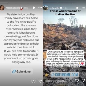 Satyadeep Misra shared a picture of her burnt home. Satyadeep Misra shared a picture of her burnt home.