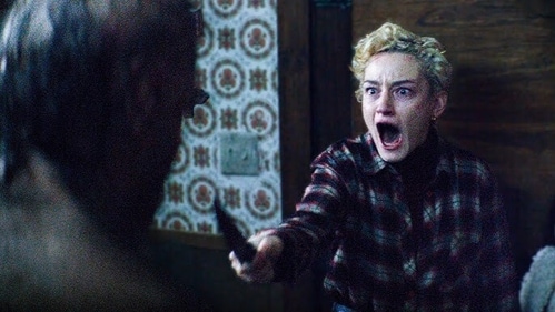 Julia Garner as Charlotte in Wolf Man. Julia Garner as Charlotte in Wolf Man.
