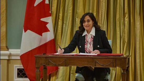 Anita Anand, Canada's transport and internal trade minister, during a swearing-in ceremony at Rideau Hall in Ottawa, Ontario, Canada, on Dec. 20, 2024. (Bloomberg)
