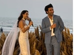 Aadar Jain and Alekha Adavni with the Kapoors at their wedding bash in Goa. Aadar Jain and Alekha Adavni with the Kapoors at their wedding bash in Goa.