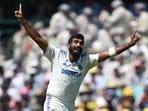 India's Jasprit Bumrah celebrates a successful caught-behind appeal. India's Jasprit Bumrah celebrates a successful caught-behind appeal.
