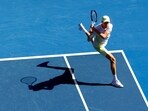 Italy's Jannik Sinner in action during his first round match.