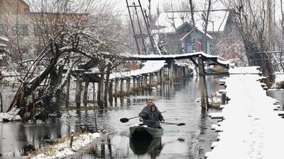 Kashmir's Dal Lake has frozen over in the recent past (instagram) Kashmir's Dal Lake has frozen over in the recent past (instagram)