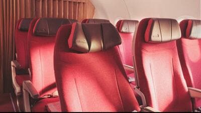 A view of the Premium Economy section of Air India.