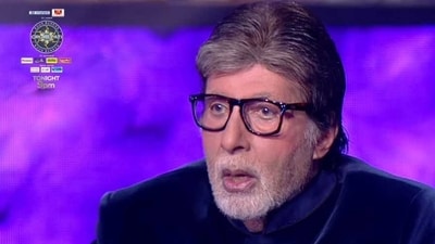 Amitabh Bachchan on the sets of KBC 16. Amitabh Bachchan on the sets of KBC 16.