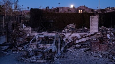 Most of that destruction has been from the Eaton Fire near Pasadena and the Palisades Fire, in a wealthy enclave along the Pacific Coast. Firefighters have made progress on both fronts in recent days, with the Eaton Fire roughly one-third contained. (REUTERS)