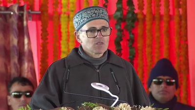 Jammu and Kashmir Chief Minister Omar Abdullah addressing a gathering after the inauguration of the Z-Morh tunnel on Monday. Jammu and Kashmir Chief Minister Omar Abdullah addressing a gathering after the inauguration of the Z-Morh tunnel on Monday.