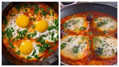 Idli Shakdhuka involves pouring idli batter rather than eggs. (Shutterstock) Idli Shakdhuka involves pouring idli batter rather than eggs. (Shutterstock)