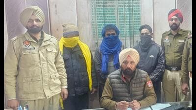 The accused in police custody in Ludhiana on Monday. The accused in police custody in Ludhiana on Monday.
