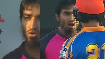 Mohammad Nawaz and Bangladesh pacer Tanzim Hasan Sakib were involved in an ugly physical altercation during the Bangladesh Premier League (BPL) match. (Screengrabs - Fancode X ) Mohammad Nawaz and Bangladesh pacer Tanzim Hasan Sakib were involved in an ugly physical altercation during the Bangladesh Premier League (BPL) match. (Screengrabs - Fancode X )