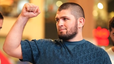 Khabib Nurmagomedov spoke out after being asked to exit a flight in the USA. (Getty) Khabib Nurmagomedov spoke out after being asked to exit a flight in the USA. (Getty)