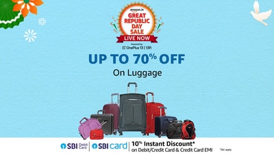 Get up to 70% off on luggage and bags Get up to 70% off on luggage and bags