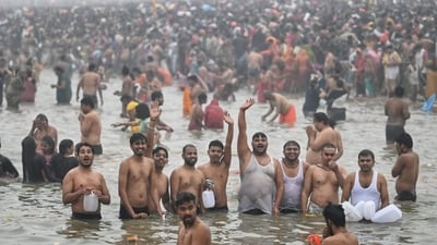 Mahakumbh started with 'Shahi Snan' on Paush Purnima, and Prayagraj witnessed a sizable crowd at Triveni Sangam that day. We anticipate more than 45 crore devotees by February 26. (HT photo)