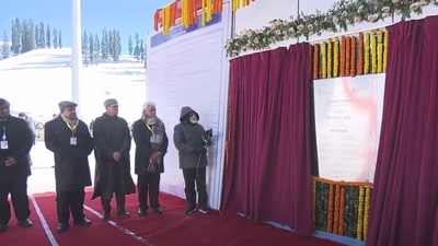 Prime Minister Narendra Modi inaugurates the Z-Morh tunnel in the presence of Jammu and Kashmir Chief Minister Omar Abdullah on Monday. Prime Minister Narendra Modi inaugurates the Z-Morh tunnel in the presence of Jammu and Kashmir Chief Minister Omar Abdullah on Monday.