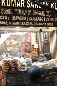 At this 70-year-old shop, the Gud ki Malai Gajjak ( ₹680/kg) is in much demand.  Their most expensive dish is Dryfruits Gajjak at  ₹1,600/kg! (Photo: Manoj Verma)