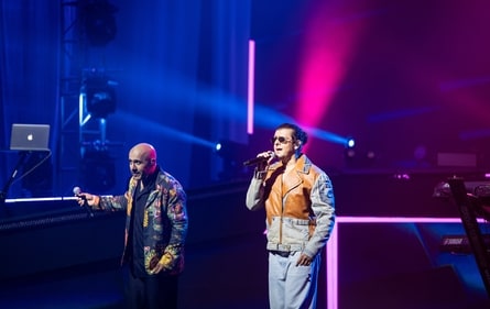 Vishal Dadlani and Sonu Nigam during the shoot of Jaan Le Gayi Vishal Dadlani and Sonu Nigam during the shoot of Jaan Le Gayi