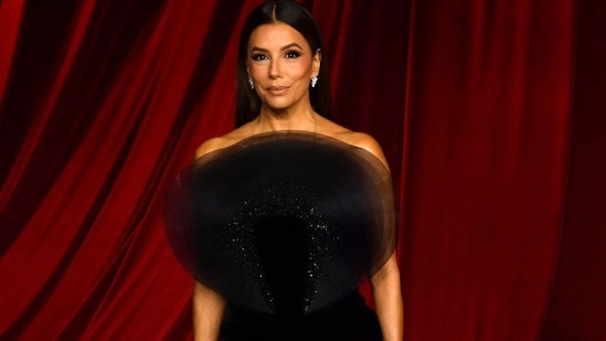 Eva Longoria fought back tears while sharing that she had donated $50,000 to help victims of the deadly LA wildfires. (Photo by Valerie Macon / AFP) (AFP)