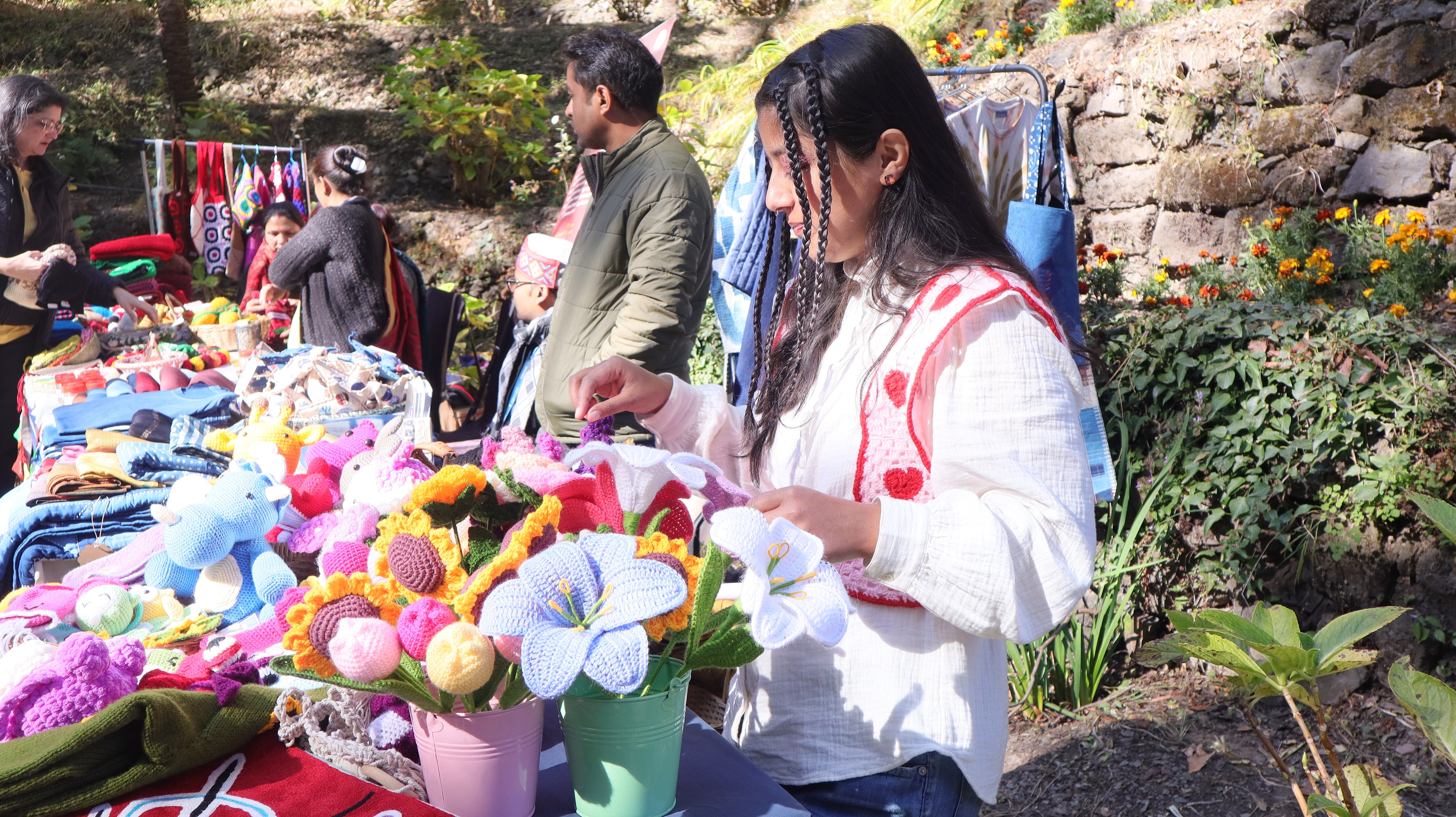 Local Kumaoni handicrafts being sold at the festival. (Himalayan Echoes)