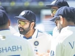 Rohit Sharma during a huddle before play on day five of the fourth Test at the Melbourne Cricket Ground (MCG). (AFP) Rohit Sharma during a huddle before play on day five of the fourth Test at the Melbourne Cricket Ground (MCG). (AFP)