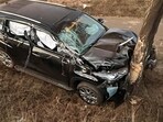 The driver lost control, causing the car to crash into a tree.