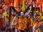 Naga Sadhus, identified by their ash-covered body and dread locks, are an essential part of Mahakumbh Mela. Naga Sadhus, identified by their ash-covered body and dread locks, are an essential part of Mahakumbh Mela.