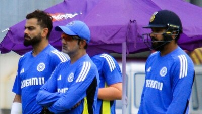 Indian cricket team Head coach Gautam Gambhir with captain Rohit Sharma and Virat Kohli. (ANI) Indian cricket team Head coach Gautam Gambhir with captain Rohit Sharma and Virat Kohli. (ANI)