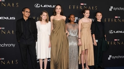 Angelina Jolie and her kids are going all out by "volunteering around the state” amid Los Angeles wildfires. (AFP) Angelina Jolie and her kids are going all out by "volunteering around the state” amid Los Angeles wildfires. (AFP)