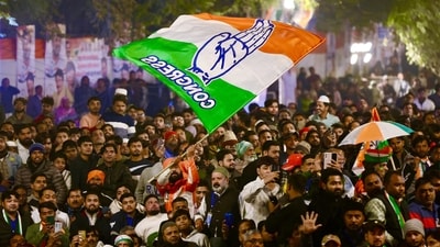 Supporters cheer during a public rally of Congress MP & Lok Sabha LoP Rahul Gandhi at Seelampur in Delhi. (X/Congress) Supporters cheer during a public rally of Congress MP & Lok Sabha LoP Rahul Gandhi at Seelampur in Delhi. (X/Congress)