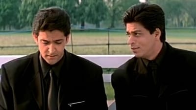 Shah Rukh Khan and Hrithik Roshan worked together in Kabhi Khushi Kabhie Gham. Shah Rukh Khan and Hrithik Roshan worked together in Kabhi Khushi Kabhie Gham.