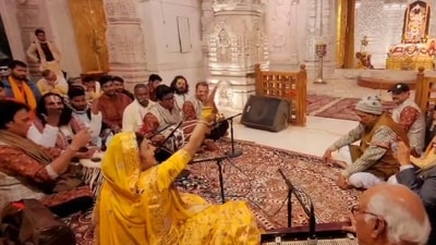Malini Awasthi performing at Shri Ram temple, Ayodhya on Monday Malini Awasthi performing at Shri Ram temple, Ayodhya on Monday