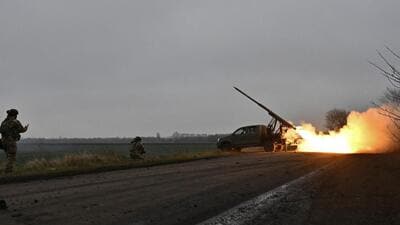 Members of the artillery unit of the special rifle battalion of Zaporizhzhia region police fire a small multiple launch rocket system (MLRS) towards Russian troops in a front line, amid Russia's attack on Ukraine, in Zaporizhzhia region, Ukraine on December 25. (REUTERS FILE PHOTO) Members of the artillery unit of the special rifle battalion of Zaporizhzhia region police fire a small multiple launch rocket system (MLRS) towards Russian troops in a front line, amid Russia's attack on Ukraine, in Zaporizhzhia region, Ukraine on December 25. (REUTERS FILE PHOTO)