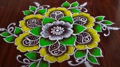 Muggulu designs are intricate and are created using rice flour or chalk powder on floors, courtyards, and other spaces, often as a form of decoration and spiritual expression during festivals like Makar Sankranti. (Pic courtesy: YouTube/ Jishika Saree's) Muggulu designs are intricate and are created using rice flour or chalk powder on floors, courtyards, and other spaces, often as a form of decoration and spiritual expression during festivals like Makar Sankranti. (Pic courtesy: YouTube/ Jishika Saree's)