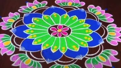 Muggulu designs are often created as an offering to deities and are believed to bring good fortune and prosperity. These designs are an integral part of Indian folk culture and are often created during festivals and celebrations. (Pic courtesy: YouTube/ Jishika Saree's) Muggulu designs are often created as an offering to deities and are believed to bring good fortune and prosperity. These designs are an integral part of Indian folk culture and are often created during festivals and celebrations. (Pic courtesy: YouTube/ Jishika Saree's)