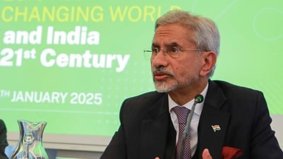 External Affairs Minister S Jaishankar at the Spain-India Council Foundation session on Strategic Alliances for a Changing World. (PTI PHOTO) External Affairs Minister S Jaishankar at the Spain-India Council Foundation session on Strategic Alliances for a Changing World. (PTI PHOTO)