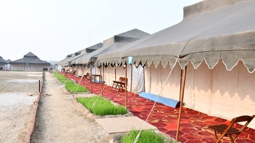 Luxury tents at jüSTa Shivir Jhusi Luxury tents at jüSTa Shivir Jhusi
