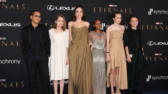 Angelina Jolie and her kids are going all out by "volunteering around the state” amid Los Angeles wildfires. (AFP)