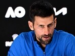 This hand out picture released by the Tennis Australia on January 15, 2025 shows Serbia's Novak Djokovic speaks at a press conference at the Australian Open tennis tournament in Melbourne
