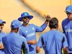 Gautam Gambhir (L) and Morne Morkel (R) during a training session Gautam Gambhir (L) and Morne Morkel (R) during a training session