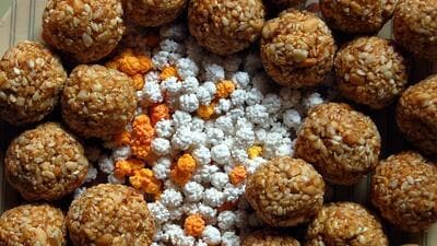 “Tilgul” is a candy made of sesame seeds and jaggery and is given typically by elders to youngsters on Makar Sankranti. (WIKIMEDIA) “Tilgul” is a candy made of sesame seeds and jaggery and is given typically by elders to youngsters on Makar Sankranti. (WIKIMEDIA)