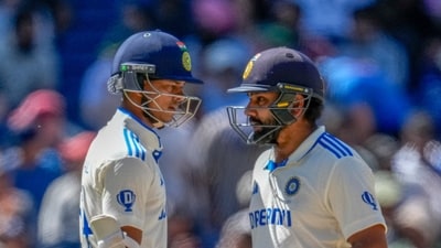India's captain Rohit Sharma, right, and India's Yashasvi Jaiswal during play on the last day of the fourth cricket test between Australia and India at the Melbourne Cricket Ground (AP) India's captain Rohit Sharma, right, and India's Yashasvi Jaiswal during play on the last day of the fourth cricket test between Australia and India at the Melbourne Cricket Ground (AP)
