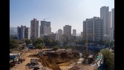 Buildings beyond a construction site in the suburbs of Mumbai, India, on Friday, Jan. 3, 2025.. Photographer: Abeer Khan/Bloomberg (Bloomberg) Buildings beyond a construction site in the suburbs of Mumbai, India, on Friday, Jan. 3, 2025.. Photographer: Abeer Khan/Bloomberg (Bloomberg)